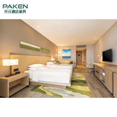Açık Renk Kaplama &amp; Melamin &amp; Laminat Yüzey Otel Yatak Odası Mobilya Takımları