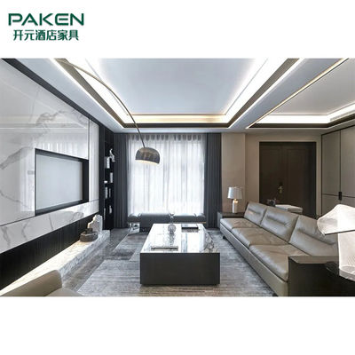 Haki ile moda tarzı, Fildişi Rengi Modern Villa Mobilyası Oturma Odası Mobilyası Özelleştir