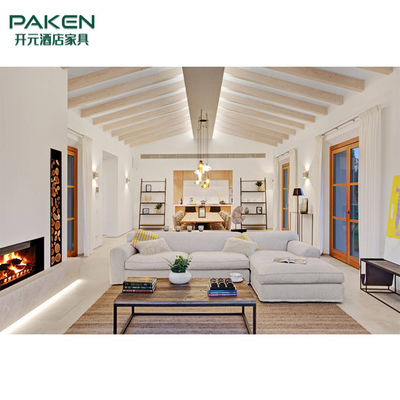 Zarif Fildişi Renkli Özlü Stil Modern Villa Mobilyası Oturma Odası Mobilyası Özelleştir