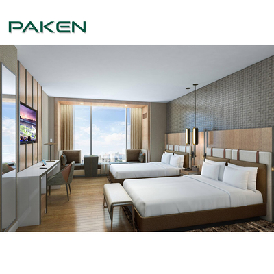 Foshan Custom Made Modern 5 Yıldızlı Otel Projesi Odası Yatak Odası Takımı Sabit Mobilya Takımları